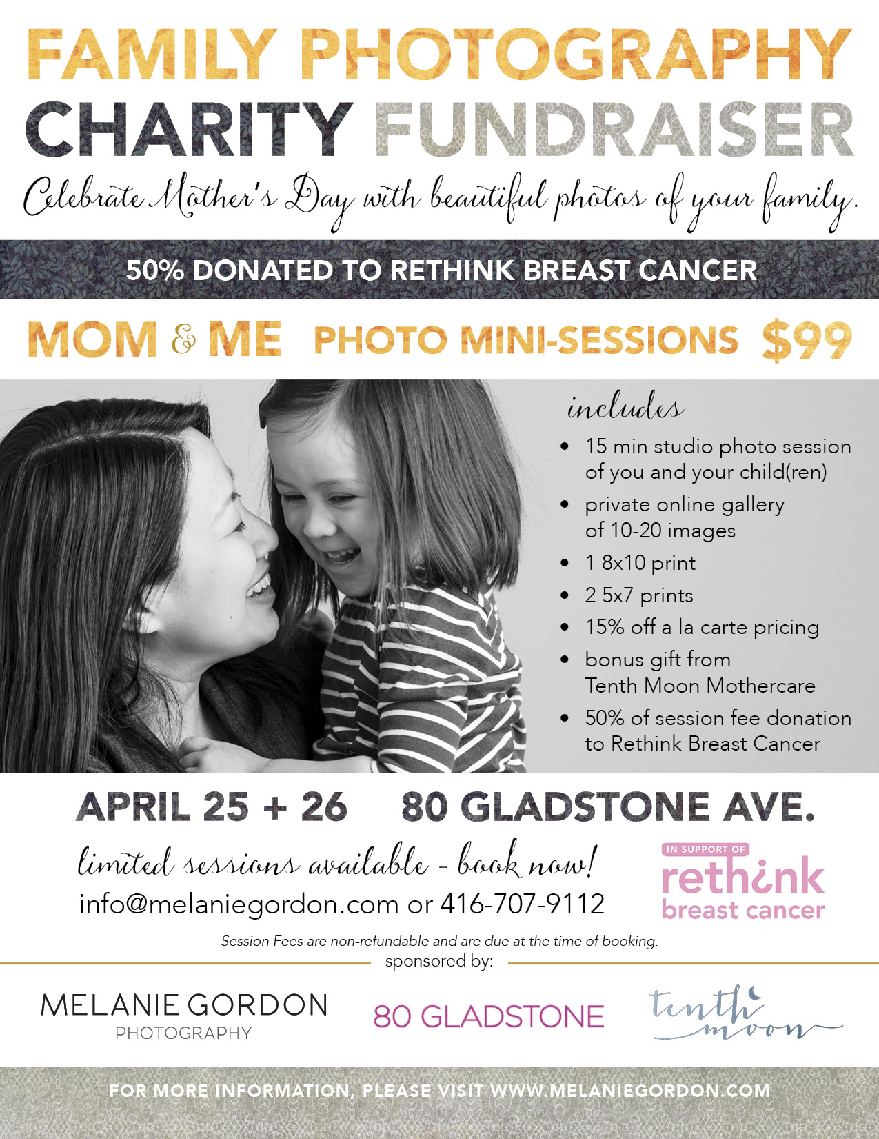 Toronto Charity Family Photography Fundraiser for Rethink Breast Cancer